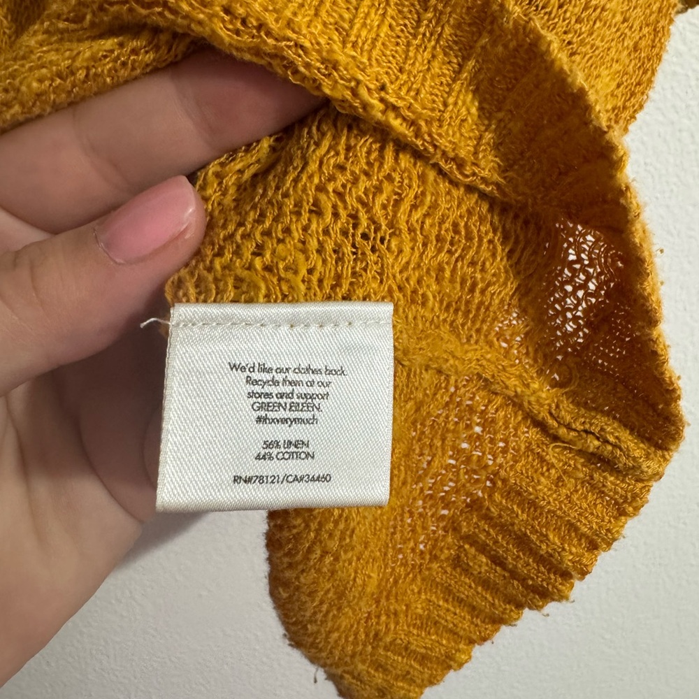 Eileen Fisher Women’s Knit Top – Burnt Orange, Size Medium (Linen-Cotton Blend) - Picture 3 of 4